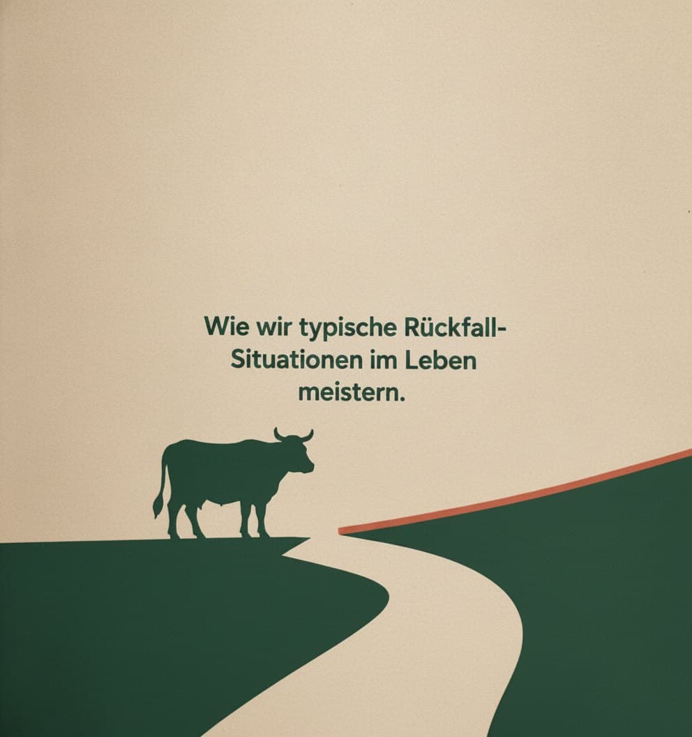 Grafik aus dem Buch Kuh vom Eis in Grün und Terrakotta